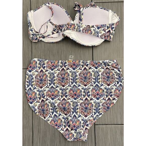 Nicole Miller Two Piece Blue Patterned Print Size 3X NWOT - Picture 4 of 11